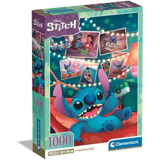 Clementoni Collection Puzzle Compact - Disney Stitch - 1000 Teile Ab 14 Jahren, Erwachsenenpuzzle mit Wimmelbild, Geschicklichkeitsspiel für die ganze Familie, 39793