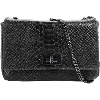 Cluty Umhängetasche Leder Schwarz
