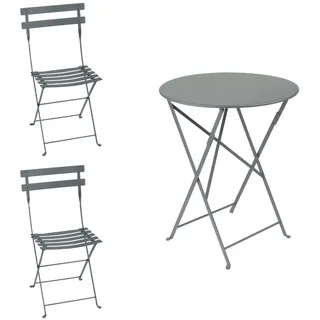 Fermob Bistro Balkonmöbel-Set 3tlg. Stahl/Klappbar Tisch 60cm Rund