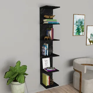 [en.casa] Wandregal Surahammar 180 x 35 x 30 cm Schwarz