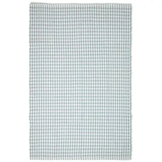 Homescapes Baumwollteppich Vichy-Karo 60/90 cm , Blau , Textil , Kariert , Rechteckig , 60x90 cm , Teppiche und Böden, Teppiche, Flachwebteppiche