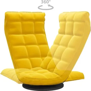 vidaXL Bodenstuhl Drehbar Samt 54 x 80 x 54 cm Gelb