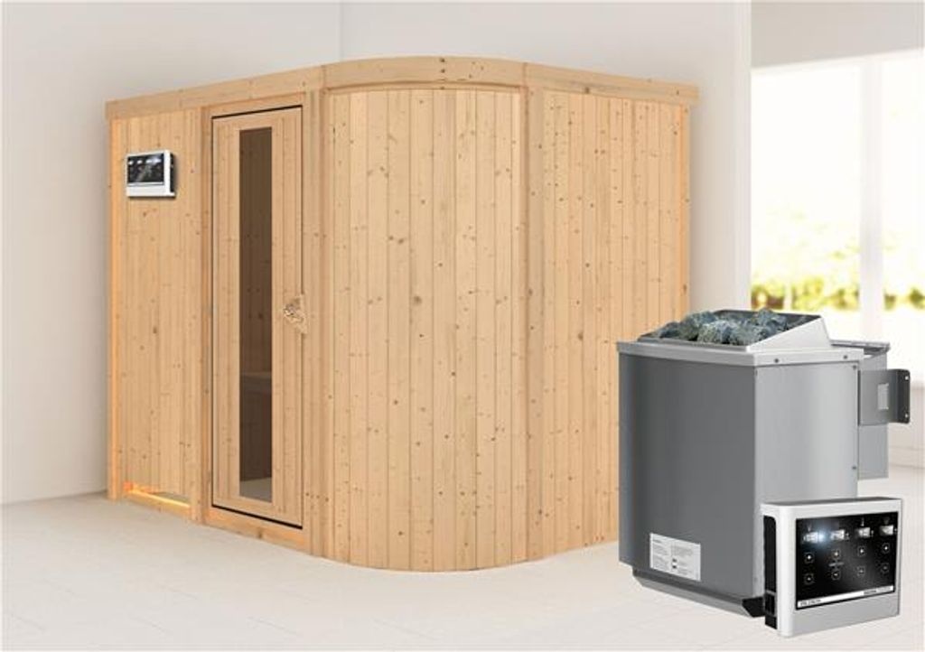 Bild von Sauna Titania 4 68mm Saunaofen 9kW Bio Tür Holz