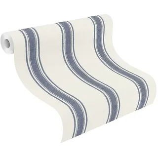 Rasch Textil Rasch Vliestapete »Vliestapete Lirirco 555646« gestreift strukturiert, blau