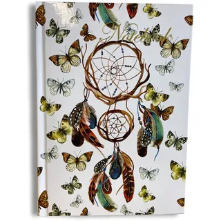 Maturi Notizbuch, A5, Traumfänger-Design, mit Goldfolienverzierung und glänzender Oberfläche, Weiß