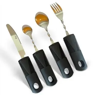 trends4cents GoldenEra biegsames Essbesteck Supergrip Biegbar für Senioren mit extra großen Griffen