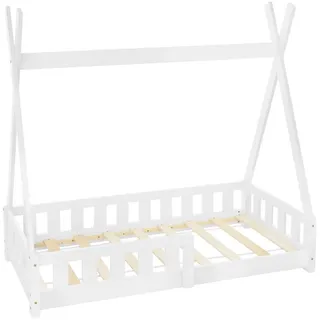 ML-Design Kinderbett Tipi 70 x 140 cm Kiefer massiv weiß