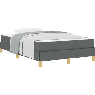 vidaXL Boxspringbett mit Matratze Dunkelgrau 120 x 190 cm Stoff - Grau