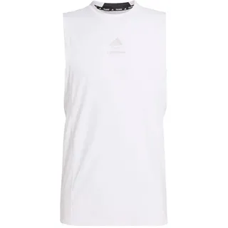 Adidas Les Mills Graphic ärmelloses T-shirt - White / Ice Purple - M