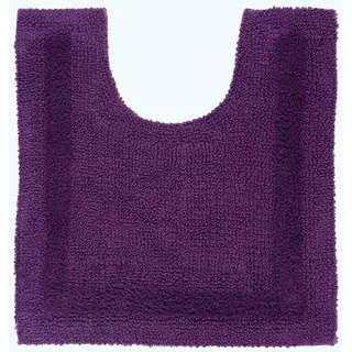 Homescapes Premium WC-Vorleger lila, Baumwoll-Badematte 50x55 cm mit Wende-Design, WC-Teppich mit Ausschnitt