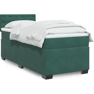 Langlebige Boxspringbett mit Matratze Dunkelgrün 90x190 cm Samt Gästebett mit Lattenrost Möbel5600307 - Grün