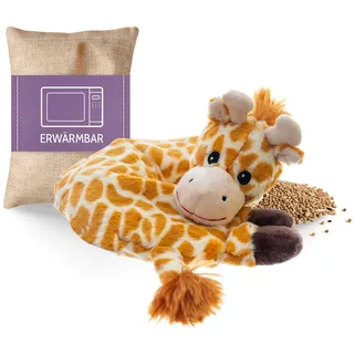 Habibi Plush Premium – 1743 Neckwarmer/Schal/Nackenhörnchen Giraffe f. Kinder und Erwachsene, mit herausnehmbarem Körnerfüllung - Wärmestofftier/Wärmekissen zum Erwärmen in der Mikrowelle/Backofen