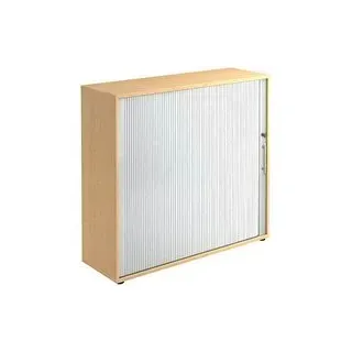 HAMMERBACHER Rollladenschrank ahorn, silber 2 Fachböden 120,0 x 40,0 x 110,0 cm