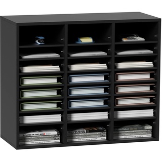 Vevor Briefablage Schreibtisch Organizer 997 x 305 x 680 mm, 2,3–5,6 cm Einstellbar A4 Stapelbar Quer, Papierablage, Aufbewahrung Schreibtisch Ablagesystem Organisation, Ablage (Schwarz, 3 x 8 Fächer)