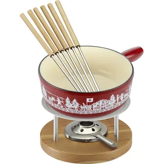 Kuhn Rikon Alpweide Käsefondue Set, Fondue Set, Rot