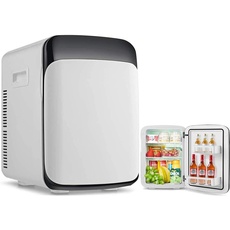 RELAX4LIFE 15L Mini Kühlschrank, elektrischer Kühlschrank mit Kühl- & Heizfunktion, Minibar einstellbare Temperatur -3 °C-50 °C, Getränkekühler tragbar für Auto & Zuhause, 33 x 27 x 38 cm (Weiß)