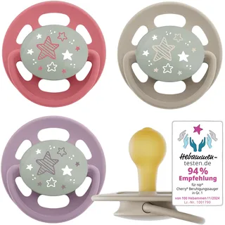 Nip Cherry Night leuchtende Schnuller 0-6 Monate 4er Pack Kirschform Latex