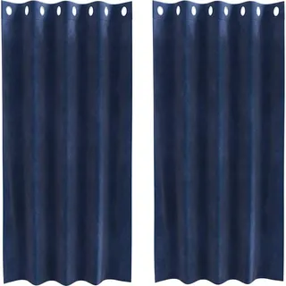 vidaXL Verdunkelungsvorhänge 2 stk. Dunkelblau 140 x 175 cm Samt - Blau