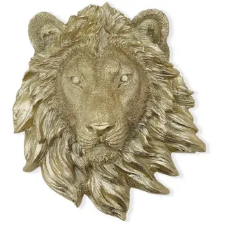 Ambia Home Dekolöwe , Goldfarben , Kunststoff , Uni , Löwe , 18x20.5x8 cm , Bsci, Handmade in China , Kunsthandwerk, zum Hängen, handgemacht, handgemalt , Dekoration, Dekofiguren & Skulpturen, Dekotiere