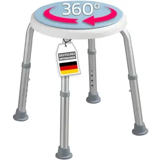 Duschhocker Badhocker Duschsitz Duschhilfe 360° drehbar belastbar bis150kg Peter