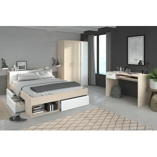 Parisot Jugendzimmer-Set »Most« weiß (akazie, weiß), B/H: 160cm x 200cm, Schlafzimmermöbel-Sets, Jugendzimmer-Set