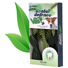 Croci Dental Defence Veg Gemüsesnacks für Hunde, Zahnreinigung, Hundezähne, Geschmack grüner Tee und Minze/Größe S - 10 Stück, 100 g