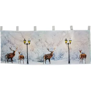 Mojawo X-Mas Gardine Scheibengardine beleuchtet Fenstergardine 45x120cm