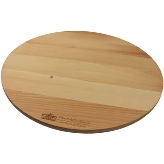 EFO Drehteller Holz 45 cm | Drehplatte aus natürlichem Buchenholz für rustikales Servieren | Rundes Drehtablett ideal für Pizza, Kuchen und Torten | Drehbare Servierplatte für stilvolle Präsentation