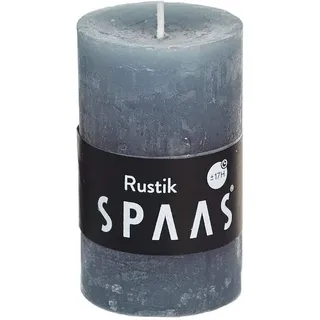 Spaas 12 Rustikale Stumpenkerzen ohne Duft, Paraffinwachs grau, D 48 mm x H 80 mm