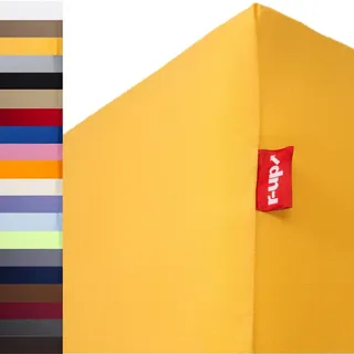 r-up Passt Spannbettlaken 180x200-200x220 bis 35cm Höhe viele Farben 100% Baumwolle 130g/m2 Oeko-TEX stressfrei auch für Boxspringbetten (Sonnengelb)