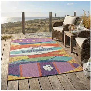 Sansibar "Rantum Beach SA-020", rechteckig 5 mm Höhe Flachgewebe, modernes Design, Surfboards, In- und Outdoor geeignet