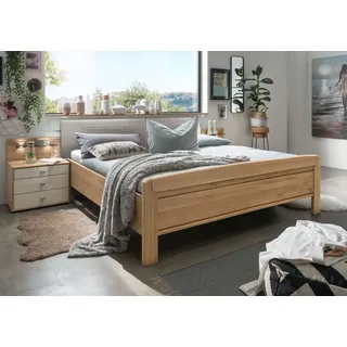 Holzbett WIEMANN "Kiruna", braun (eiche teilmassiv, champagner), B:169cm L:217cm, Betten, Holzbett, in Komforthöhe