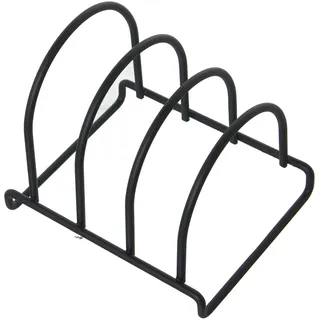 Tabletthalter für 3 Tabletts aus Metall, Schwarz, 14 x 12 x 13 cm