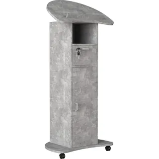 VCM »Holz Stehpult Rednerpult Stehtisch Rollen Redola T«, grau