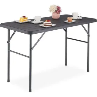 Quadratischer Gartentisch in Holzoptik - Grau