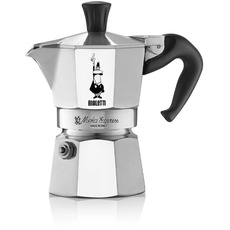 Bialetti - Moka Express: Ikonische Espressomaschine für die Herdplatte, macht echten Italienischen Kaffee, Moka-Kanne 1 Tassen (60 ml), Aluminium, Silber