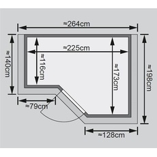 Bild von Amara inkl. 9 kW Ofen + Steuergerät Easy Finnisch + Dachkranz