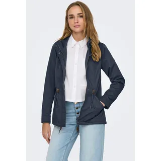 ONLY Parka »ONLLORCA LIFE CANVAS PARKA CC OTW« mit Kapuze mit Kordelzug in der Taille, blau