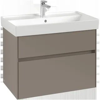 Villeroy & Boch Collaro Waschbeckenunterschrank, 2 Auszüge, Waschbecken mittig, 754x546x444mm, C01000VL, Farbe: Front/Korpus: Volcano Black, Griff: Volcano Black