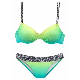 KangaROOS Bügel-Bikini mit trendigen Details im Leoprint, blau