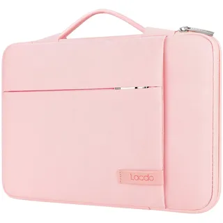 Lacdo 360° Rundumschutz Laptop Tasche Hülle für 16 Zoll Neu MacBook Pro M5 Pro/Max A3428 A3429 2026, M4/M3/M2/M1 Pro/Max A3403 A3186 A2991 A2780 A2485 A2141, 15 Zoll Surface Laptop 7th/6/5/4/3, Rosa