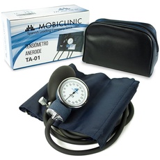 Mobiclinic, Blutdruckmessgerät manuell, Blutdruckmessung, Europäische Marke, blutdruckmessgeräte für oberarm, Genauigkeit, Gummipumpe, Leicht, Einfach zu bedienen, Blau