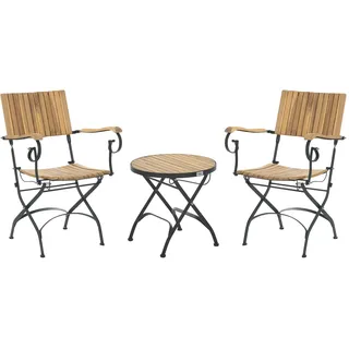Beliani Bistro-Set 2-tlg. Hellbraun