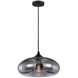 S-Cevada 28cm Bunt Glas Lampenschirm Hängelampe, Industrie Vintage Pendelleuchte E27 Loft Bar Deckenleuchte Pendellampe Für Küche Schlafzimmer Wohnzimmer Kronleuchter (Silber)