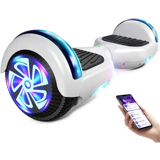 YHR Hoverboard Overboard Hover Borad mit LED/Bluetooth, 16,5 cm (6,5 Zoll), Geschenk für Kinder