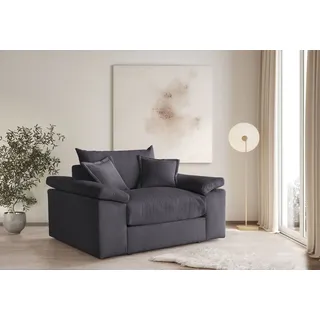 Home Affaire XXL-Sessel Soft&Cosy Polyester 151 x 93 x 123 cm Grau mit 2 Zierkissen