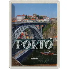 Blechschild 30x40 cm - Porto Portugal Brücke Ponte Dom Luís I