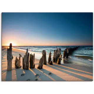 Artland Wandbild »Sonnenuntergang Strand Wellenbrecher« Meer Bilder 1 Stk. tlg. als Alubild, Outdoorbild, Leinwandbild, Poster, Wandaufkleber, braun