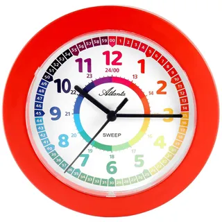 Atlanta Wanduhr für Kinder, rot, Ø 22 cm - Rot