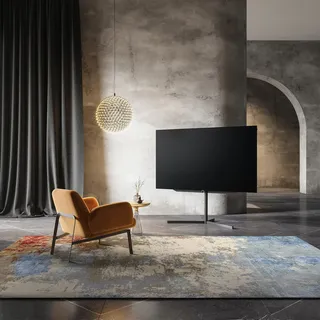 HAMID – Zeitgenössischer Wollteppich Alpes, moderner weicher Teppich, Großer Teppich für Wohnzimmer, Schlafzimmer, Wohnzimmer (Hellblaues Elfenbein, 300x250cm)